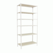 SimonRack Étagère Rangement 2500x1200x400 mm, 6 niveaux, plateaux en bois, charge 200 kg par niveau, Blanc - Maderclick - métal 8425437077685
