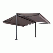 Store double pente Mabay 4,14x2x2,00 M Intersun Motorisé à télécommande (Gris anthracite structuré RAL7016ST - Taupe 300g/m²) - marron aluminium Store double pente Mabay 4,14x2x2,00 M Intersun Motorisé à télécommande (Gris anthracite structuré RAL7016ST - Taupe 300g/m²) - marron aluminium