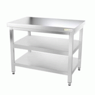 Table de travail en inox 1000 x 500 mm avec 2 étagères PREMIUM / GOLDINOX - inox 3701770800889 Table de travail en inox 1000 x 500 mm avec 2 étagères PREMIUM / GOLDINOX - inox 3701770800889