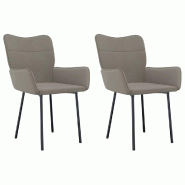VidaXL Chaises à manger lot de 2 Gris clair Velours Modèle Heloria - 344820