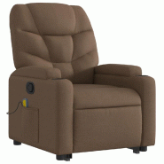 VidaXL Fauteuil de massage inclinable Marron Tissu Modèle Mermelis - 3204612