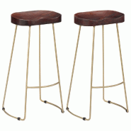 VidaXL Tabourets De Bar Gavin Lot De 2 Bois De Manguier Massif - 247835