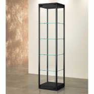Vitrine T-Métal colonne 45x45xH190cm 2 spots LED - noir