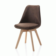 AQA Design Ensemble de 4 chaises en velours LAYLA brun L.48,5 P.47 H.81,5 MP02898 - marron textile MP02898