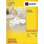 Avery boîte de 300 étiquettes enlevables 99,1 x 42,3 impression laser l4743rev Avery boîte de 300 étiquettes enlevables 99,1 x 42,3 impression laser l4743rev