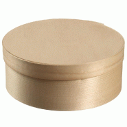 Boîte ronde bois naturel + couvercle + papier cuisson blanc 250ml - par 200