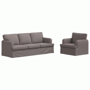 Canapé 2 pcs Taupe 144 x 80 x 85 cm tissu Modèle Aero Élégance Pro - Matériau naturel 8721364374959