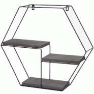 Décoshop26 - Étagère murale suspendue 3 étagères en métal et bois gris foncé design industriel 43x49x11 cm 04_0008657 - gris 3000262664924 Décoshop26 - Étagère murale suspendue 3 étagères en métal et bois gris foncé design industriel 43x49x11 cm 04_0008657 - gris 3000262664924