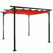 Décoshop26 - Pergola gazebo de jardin cadre stable 6cm + toit ouvrant 3x3m Terraçotta 04_0004112 - 3000397432696