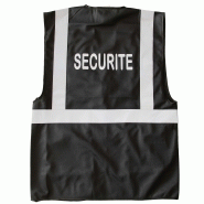 Gilet de securite noir marquage flocage réfléchissant