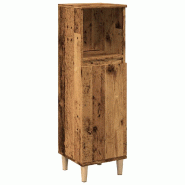 Helloshop26 - Armoire de salle de bain espace de rangement 30 x 30 x 100 cm en bois d'ingénierie vieux bois 02_0051036 - Bois massif 3000236707565