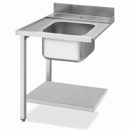 KBS Gastrotechnik KBS Table d'arrivée bassin à droite fond de base et rebord 700x715x850 mm - inox 20390107
