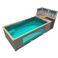 Piscine container - containerama - 6,05 m de long x 2,44m de large