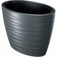 Prosperplast - Pot ovale avec réservoir 56 L Maze en plastique, coloris Anthracite, 58,5x38,5x42,3 cm - gris plastique ZA1512
