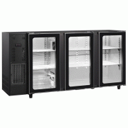Réfrigérateur bar avec 3 portes battantes en verre, 587 litres, -2°/+8°C - peinte en noir 2065x565x890 mm - VIRTUS - 0615402141710