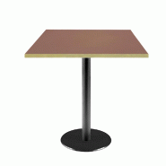 RestooTab - Table Rome 70x70cm rosso jaipur fenix chants couleur laiton - rouge Bois manufacturé TB-ROM-7070M-ROSS.J-LAI