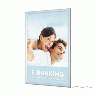 SHOWDOWN Displays Exposiciónate Boîte D'affichage Lumineux LED 70 x 100 cm  PLED70x100G30 - argenté aluminium PLED70x100G30