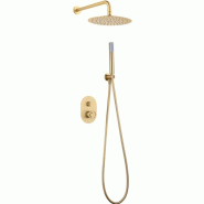 STELLAMEUBLES Ensemble de douche encastré Olimpo Or Brossé - 8435668035392