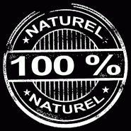 Sticker label 100 % naturel Ø 48 cm