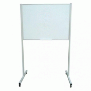 Tableau blanc émaillé sur piètement à roulettes Piétement à roulettes