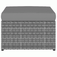 VidaXL Chaise De Jardin Avec Tabouret Résine Tressée Anthracite - gris 48193XL