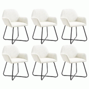 VidaXL Chaises à manger lot de 6 crème tissu Modèle Edris - 277099