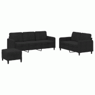 VidaXL Ensemble de canapés 3 pcs noir velours Modèle Orion Ligne - 3202029