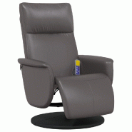 VidaXL Fauteuil inclinable de massage repose-pieds gris similicuir Modèle Vervellaix - 8721012043374