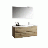 AQA Design Composition de la salle de bain en mélamine baignoire à droite ORIZON chêne L.121 P.46,5 H.190 MPOR41-QUE - marron Bois manufacturé MPO