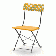 Bistromania Chaise GARDEN pliante, tressage jaune vert et blanc – 41 x 49 x 83 cm - multicolore multi-matériau EA279