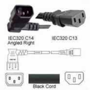 Câble d'alimentation C13/C14 10A NOIR ANGLED