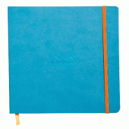 Cahier souple Rhodiarama turquoise 190x250 / B5, 160p./80 feuilles ivoire 90 g/m², ligné - bleu 117507C