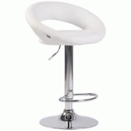 CLP Tabouret de bar Olinda en similicuir Blanc /Chrome - blanc polyester 312889 CLP Tabouret de bar Olinda en similicuir Blanc /Chrome - blanc polyester 312889
