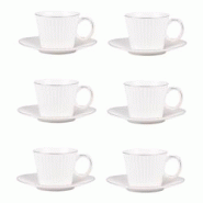 Coffret de 6 tasses à café avec sous tasses Pure 9 cl - Blanc Rond Porcelaine Table Passion 8x6 cm - blanc porcelaine 3106232721311 Coffret de 6 tasses à café avec sous tasses Pure 9 cl - Blanc Rond Porcelaine Table Passion 8x6 cm - blanc porcelaine 3106232721311