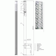 Colonne lumineuse d'éclairage public karin decor 4800 / led / 100 w / en aluminium anodisé / 4,8 m