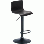 Décoshop26 - Tabouret de bar avec repose-pieds pivotant dossier incurvé en plastique noir et métal noir 10_0004933 - noir 3000252363240 Décoshop26 - Tabouret de bar avec repose-pieds pivotant dossier incurvé en plastique noir et métal noir 10_0004933 - noir 3000252363240
