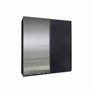 DRESSING PORTES COULISSANTES CLAPTON 135 CM GRIS GRAPHITE / MIROIR