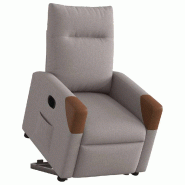 Fauteuil inclinable électrique taupe tissu Modèle Bellonia - 8721158643971