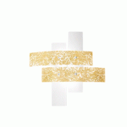 Gea Luce Grand Plafonnier Lara Verre Blanc, Détails Or, 91X91Cm, 4Xe27 Max 52W, Style Moderne, Ampoules Non Incluses, Ip20 - doré 8000000089434