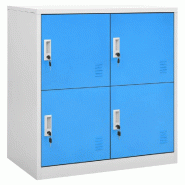 Helloshop26 - Armoire à casiers moderne 90 x 45 x 92 cm avec serrures et grand espace de rangement en acier gris clair 02_0046920 - gris acier 300023
