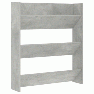 Helloshop26 - Armoire à chaussures murale moderne 80 x 18 x 90 cm 3 étagères basculantes style simple en aggloméré gris béton 02_0047901 - gris