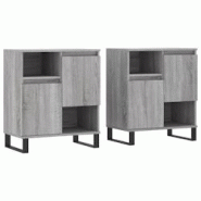 Helloshop26 - Buffet bahut commode armoire meuble de rangement organisateur cuisine salle de séjour salons lot de 2 sonoma bois 02_0036976 - 30002131 Helloshop26 - Buffet bahut commode armoire meuble de rangement organisateur cuisine salle de séjour salons lot de 2 sonoma bois 02_0036976 - 30002131