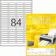 HERMA 8400 étiquettes blanches Top Stick, format 46 x 11,1 mm (100 feuilles A4 / cdt) - 4023145087244