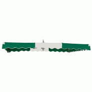 Kit parasol fixe 3x2.5 m - Vert/Blanc/Vert - Avec pied tripode - Toile résistante et imperméable