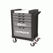 KS TOOLS - 816.0005 - Servante d'atelier Vide Ultimate 5 tiroirs - Caisse à Outil - Couleur Noir et Grise - Plateau INOX -Porte flacons - 40421463766