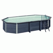 Piscine romagny hors sol octogonale 33m² - composite pvc/chanvre - structure acier