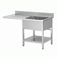 Plonge professionnel en inox avec passage lave vaisselle a gauche 1... - PTHSTR147SBR1