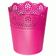 Prosperplast - Pot LACE - 18x18x21 cm, coloris Fuchsia - rose plastique polypropylène ZA3410