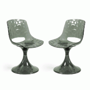 RATTATAN Lot de 2 chaises en polycarbonate transparent avec pied central, design moderne, pour cuisine, salle à manger, hôtel et restaurant – Klea RATTATAN Lot de 2 chaises en polycarbonate transparent avec pied central, design moderne, pour cuisine, salle à manger, hôtel et restaurant – Klea
