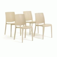 RATTATAN Set 4 Chaises en polypropylène avec fibre de verre empilables pour extérieur et jardin, bar et restaurant, cuisine design moderne - CARMEN RATTATAN Set 4 Chaises en polypropylène avec fibre de verre empilables pour extérieur et jardin, bar et restaurant, cuisine design moderne - CARMEN